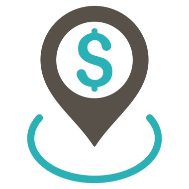 Doları yer düz glif simgesi