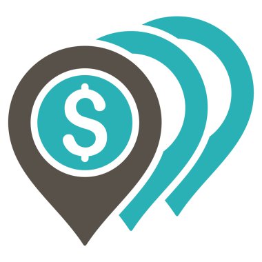 Dolar işaretleri düz glif simgesi