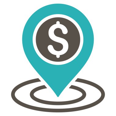 Doları konumuna düz glif simgesini