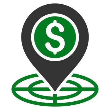 Banka yer düz glif simgesi