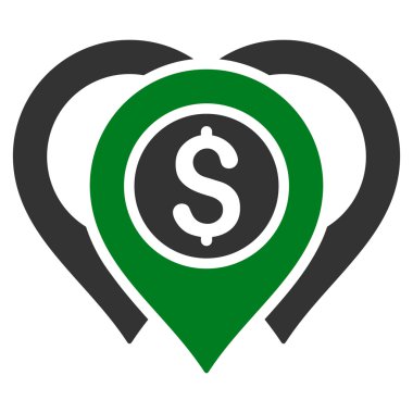 Doları harita işaretleri düz glif simgesi