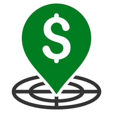 Para hedef düz glif simgesini