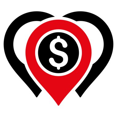 Doları harita işaretleri düz glif simgesi