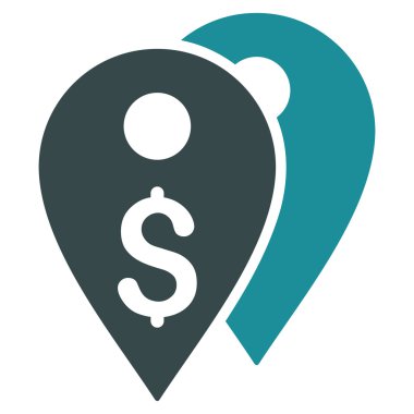 Doları banka düz glif simgesi belirtir