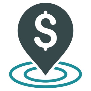 Doları düz glif simgesi yerleştir