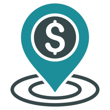 Doları konumuna düz glif simgesini