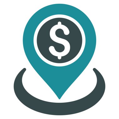 Para konum düz glif simgesi