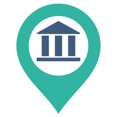Banka Binası işaretçi düz glif simgesi