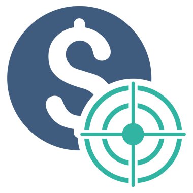 İş hedef düz glif simgesini