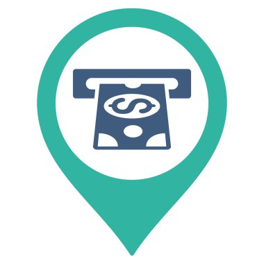 Para işaretçi düz glif simgesi