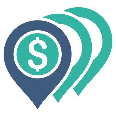 Dolar işaretleri düz glif simgesi