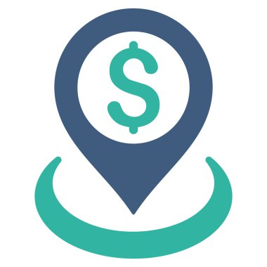 Doları yerleşim düz glif simgesi