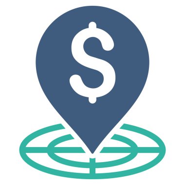 Para hedef düz glif simgesini