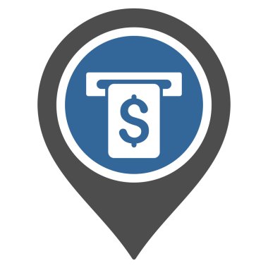 ATM Terminal işaretçi düz glif simgesi