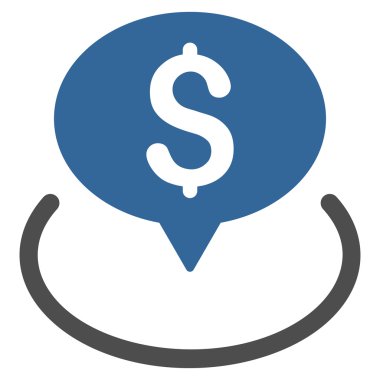 Banka yer düz glif simgesi