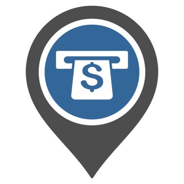 Bankacılık makine işaretçi düz glif simgesi