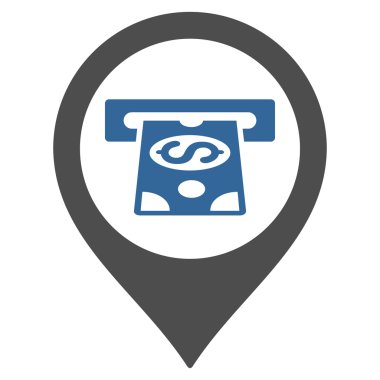 Para işaretçi düz glif simgesi