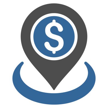 Para konum düz glif simgesi