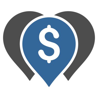 Para harita işaretleri düz glif simgesi