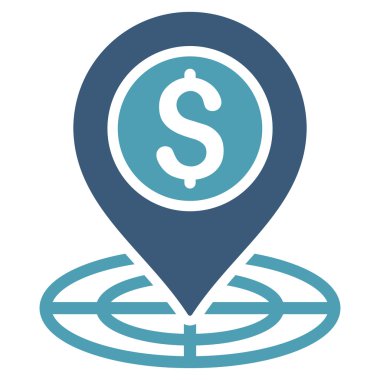 Banka yer düz glif simgesi