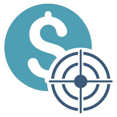 İş hedef düz glif simgesini