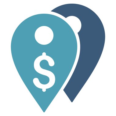 Doları banka düz glif simgesi belirtir