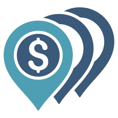 Dolar işaretleri düz glif simgesi