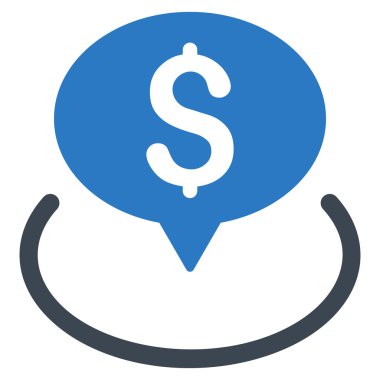 Banka yer düz glif simgesi