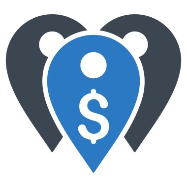 Banka işaretleri düz glif simgesi