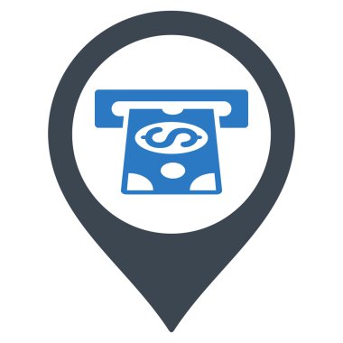 Para işaretçi düz glif simgesi