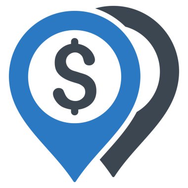 Doları banka işaretleri düz glif simgesi