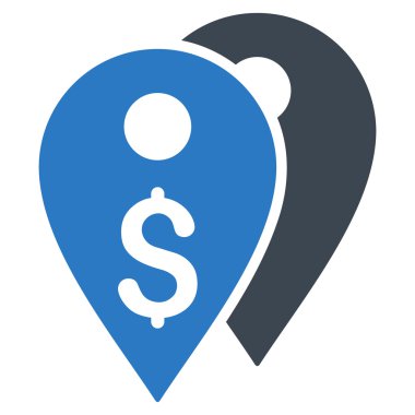 Doları banka düz glif simgesi belirtir