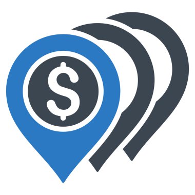 Dolar işaretleri düz glif simgesi