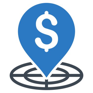 Para hedef düz glif simgesini