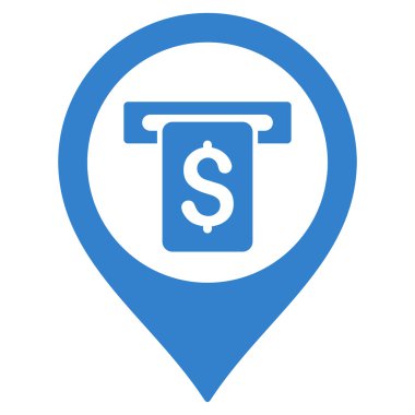 Banka Atm Marker düz glif simgesi