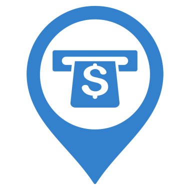 ATM harita işaretleyici düz glif simgesi