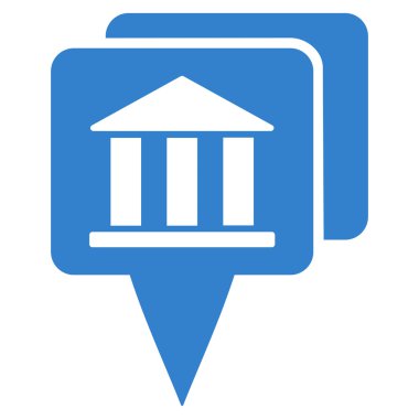 Banka harita işaretçiler düz glif simgesi