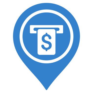 ATM Terminal işaretçi düz glif simgesi