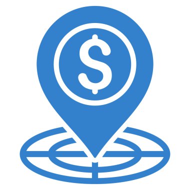 Banka yer düz glif simgesi