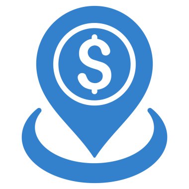 Para konum düz glif simgesi