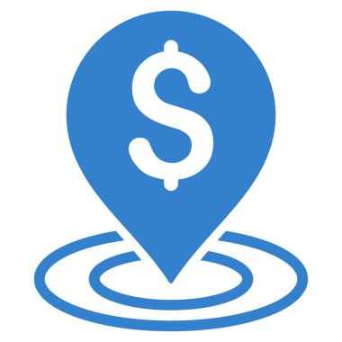 Doları düz glif simgesi yerleştir