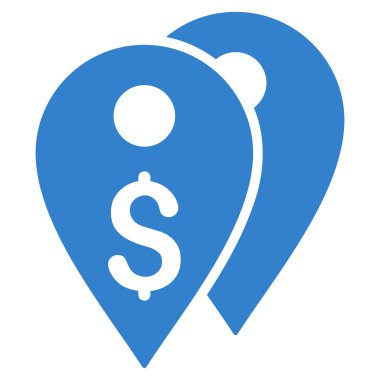 Doları banka düz glif simgesi belirtir