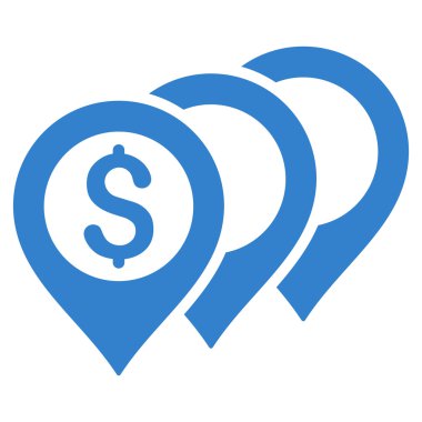 Doları harita işaretçiler düz glif simgesi