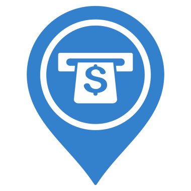 Bankacılık makine işaretçi düz glif simgesi