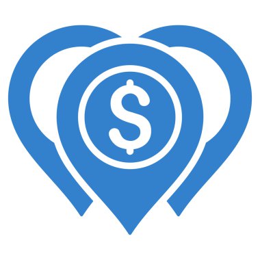 Doları harita işaretleri düz glif simgesi