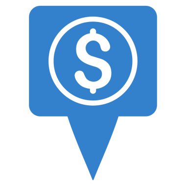 Para harita işaretleyici düz glif simgesi