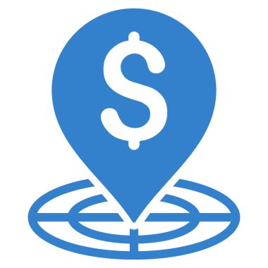 Para hedef düz glif simgesini