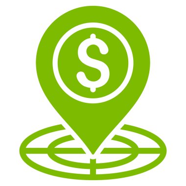 Banka yer düz glif simgesi