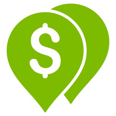 Banka işaretleri düz glif simgesi