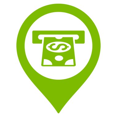 Para işaretçi düz glif simgesi